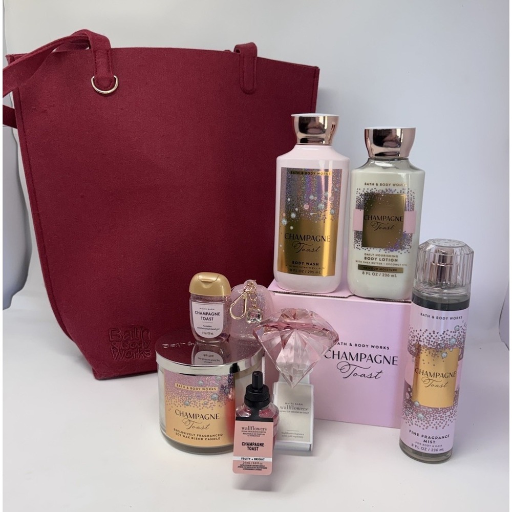 Bath & Body Works Champagne Toast 9-Piece Set with Tote New In Box